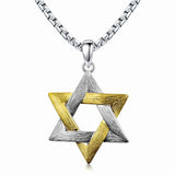 Sterling Silver Star of David Pendant Necklace for Men