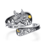 Sterling Silver Bald Eagle Spoon Animal Ring