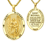 Patron Saint Medal Gold Plated Catholic Pendant Christian Religious Necklace Amulet Jewelry