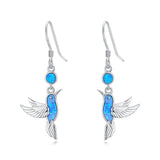 Sterling Silver Turquoise Owl Dragonfly Butterfly Hummingbird Dangle Earrings