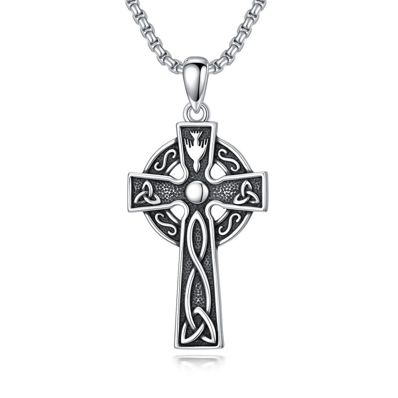 Sterling Silver Cross Pendant Necklace Christian Religious Jewelry Gifts for Anniversary