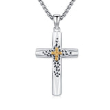 14K Gold Plated Cross Pendant Necklace Protection Jewelry Religious Gift