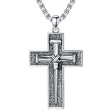 Sterling Silver 3 Nail Cross Pendant Necklace for Men