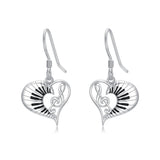 Sterling Silver Piano Drum Trumpet Music Dangle Earrings for Women