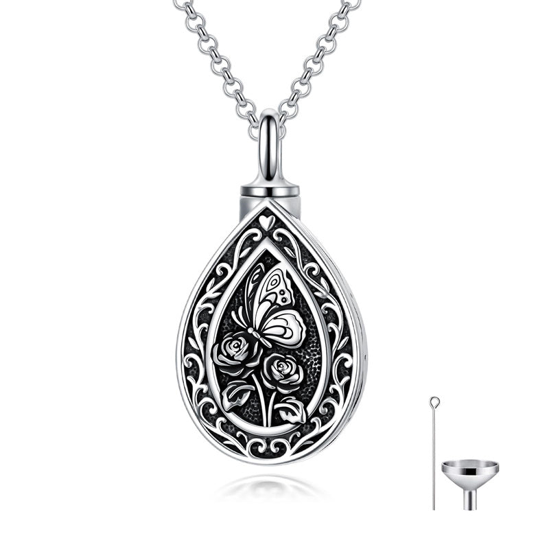 Sterling Silver Bumble Bee  Butterfly Cardinal Cross Dragonfly Hummingbird Paw Print Urn Necklace for Ashes