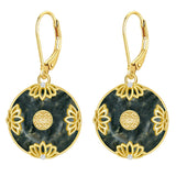 14K Gold Plated Natural Jade  Earrings for Women Good Fortune Jewelry Birthday Mother's Day Gifts