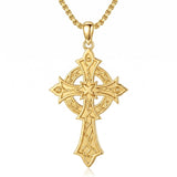 10K 14K 18K Gold Cross Pendant Necklace Religious Jewelry Gifts for Men and Women
