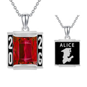 Sterling Silver 2025 PersonalizedBirthstone Class Necklace