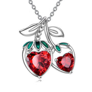 Cute Fruit Necklace Sterling Silver Strawberry Pendant Fruit Jewelry for Women Gifts