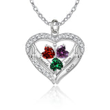 Copper Sterling Silver Simulated Birthstone Name Pendant Necklace for Mom