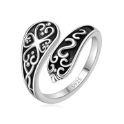 925 Sterling Silver Vintage Cross  Spoon Nature Ring