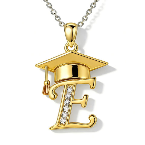 Initial  Graduation 14K Gold Plated Inspiring Grad Pendant Necklace Graduations Jewelry Gifts