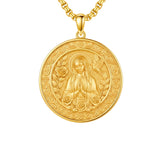 14K Gold Plated Patron Saint Necklace Saint Medal Catholic Amulet Jewelry