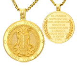 Patron Saint Medal Gold Plated Catholic Pendant Christian Religious Necklace Amulet Jewelry