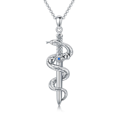 Sterling Silver Medieval Sword Dagger Pendant Necklace