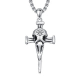 Sterling Silver Cross Christian Pendant Necklace for Men