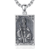Sterling Silver Saint Anthony Saint Jude Saint Christopher   Saint Michael Amulet Religious Pendant Necklace