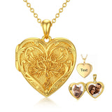 10K 14K 18K Gold Personalized Photo Tree of Life Bee Sunflower Rose  Pendant Necklace