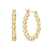 14K Gold Plated Round Heart Cubic Zirconia Elegant  Earring for Women