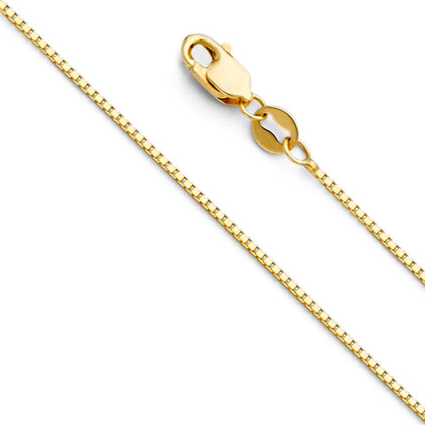 14K Gold 1.0mm Box Link Chain Necklace