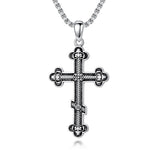 Sterling Silver Orthodox Cross Pendant Necklace Religious Gift