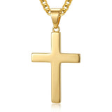 Cross Pendant Necklace for Men 14K Gold Plated Minimalist Christian Jewelry Religious Gift