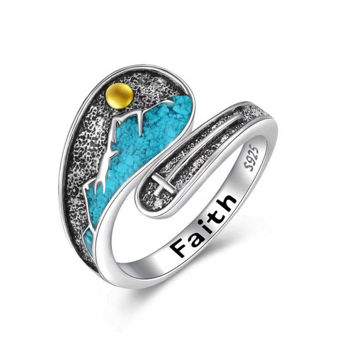 Sterling SilverMustard Seed Turtle Ocean Butterfly Dragonfly Turquoise Adjustable  Spoon Ring Spoon Jewelry for Women