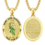 Patron Saint Medals Protection  14K Gold Plated Necklace for Men