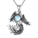 Sterling Silver Blue Jay Eagle Phoenix Owl Pendant Necklace for Women