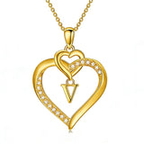 Heart Initial A-Z Pendant Necklace for 14K Gold Plated Women Initials Jewelry Gifts