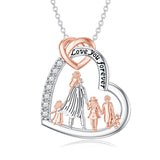 Sterling Silver Father Daughter Heart Pendant Necklace from Dad Gift for Daughter