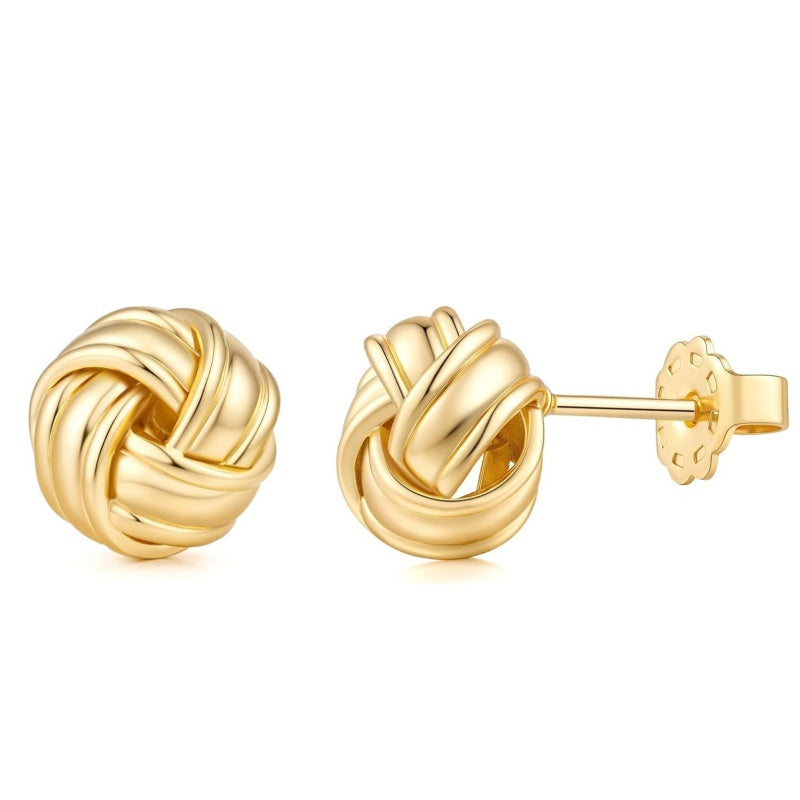 14K Gold Plated  Knot Stud Earrings for Women