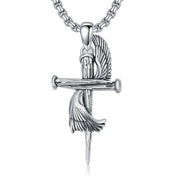 925 Sterling Silver 3 Nail Cross Pendant Necklace for Men