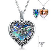 Dragonfly Urn Photo Necklace for Ashes and Pictures 925 Dragonfly HeartPhoto Ashes Necklaces Jewelry for Women