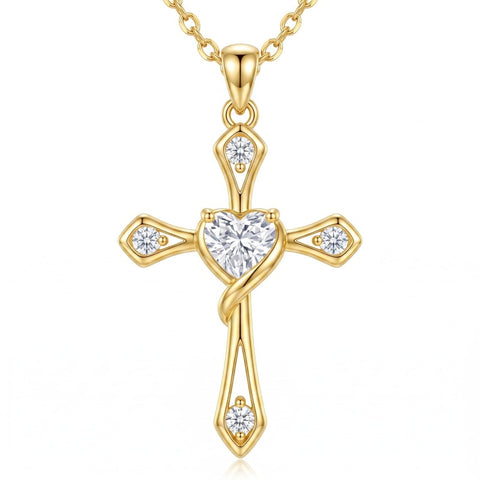 10K 14K 18K Gold Cross Pendant Necklace Religious Jewelry Gifts for Men and Women