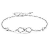 Sterling Silver Endless Love Symbol Anklet