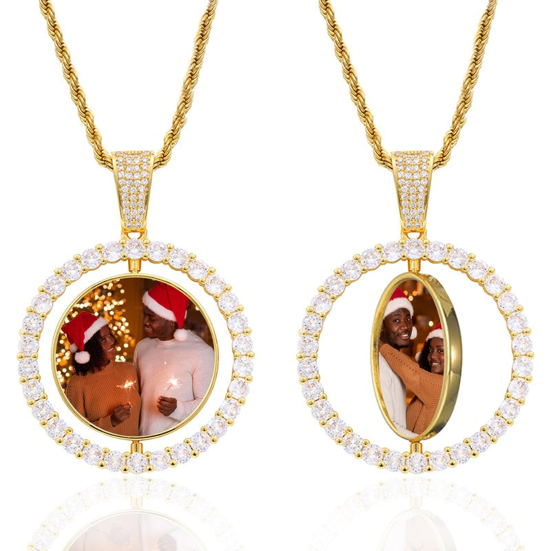 14K Gold Plated Personalized Photo Pendant Necklace Personalized Gift