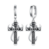 Cross Earrings for Men 925 Sterling Silver Cross Hoop Earrings Hypoallergenic Cross Jewelry Gifts for Men