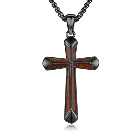 14K Gold Plated Cross Pendant Necklace Protection Jewelry Religious Gift