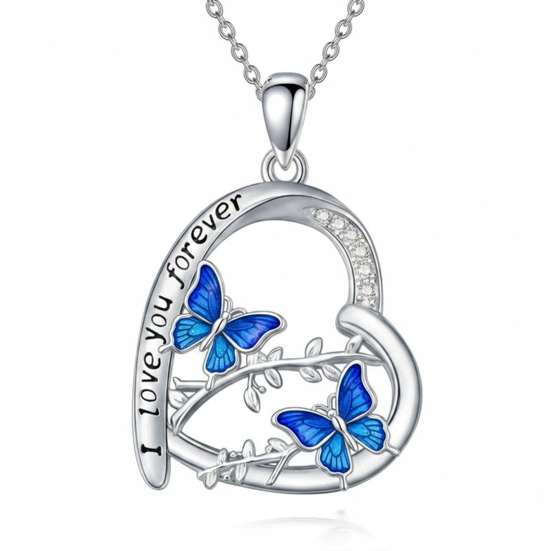 Sterling Silver Mother Daughter Squirrel Monkey Butterfly Bee Owl Necklace Engraved I Love You Forever