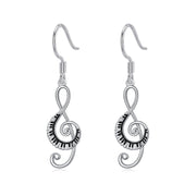 Sterling Silver Music Paino Dangle Earrings