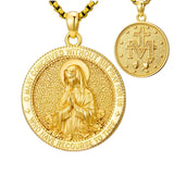 Patron Saint Medal Gold Plated Catholic Pendant Christian Religious Necklace Amulet Jewelry
