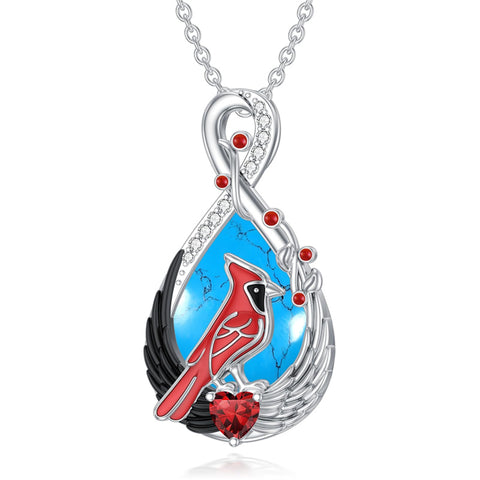 Sterling Silver Dove Hummingbird Red Cardinal Pendant Necklace