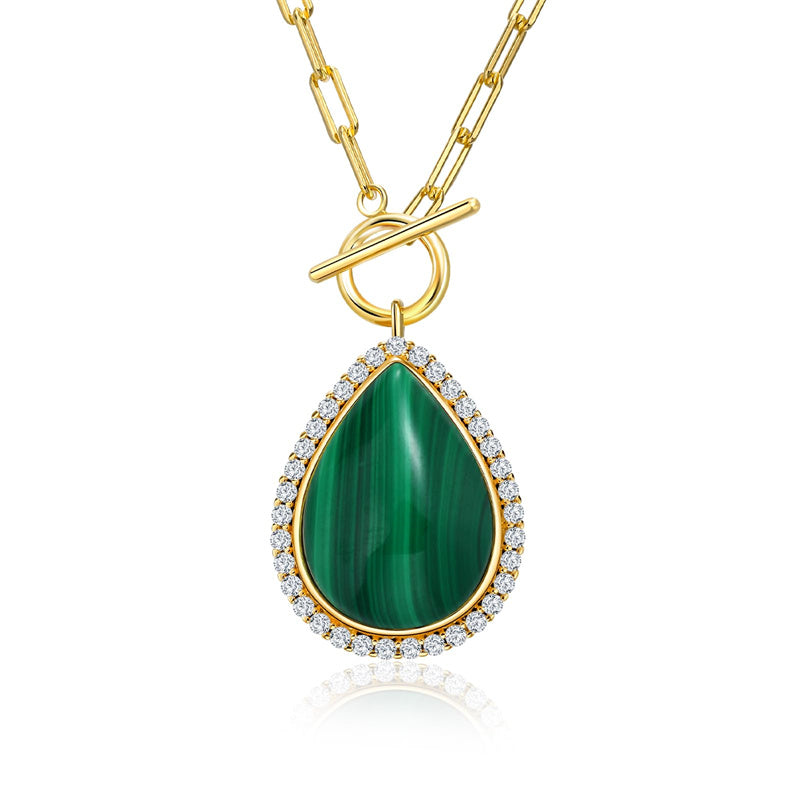 Sterling SilverTurquoise Red Coral Lapis Lazuli Malachite Paperclip Chain Necklace