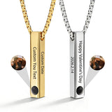 14K Gold Plated Personalized Photo Projection Necklace Christmas Birthday Valentine's Day Memorial Gift