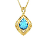 14K Gold Plated  Birthstone Celtic Knot Infinity Necklace  Birthday Christmas Jewelry Gift