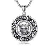 Sterling Silver Oxidized Tiger Wolf Lion Leopard Pendant Necklace for Men