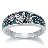 Sterling Silver Turquoise  Dragonfly Hummingbird Turtle Butterfly Mountain Celtic Knot Lotus Ring  Gifts for Women