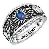 Sterling Silver 10K 14K 18K Gold Custom Birthstone Pattern Class Ring for Men