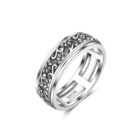 Sterling Silver Sunflower Daisy Spinner Ring